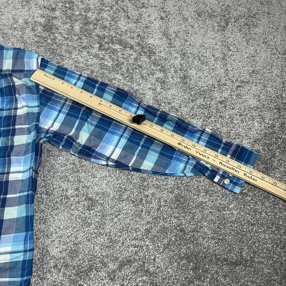 Brooks Brothers Dress Shirt Mens Small Plaid Button Down Spring Cotton Blue - Picture 10 of 11